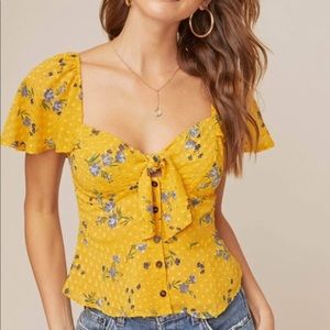 ASTR the Label Yellow Blouse